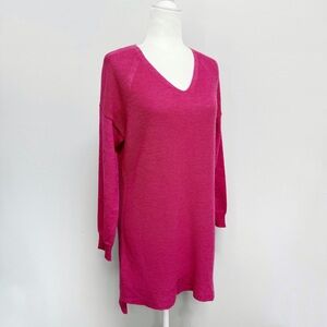 Eileen Fisher 100% Fine Wool V-Neck Tunic Sweater Sz M
